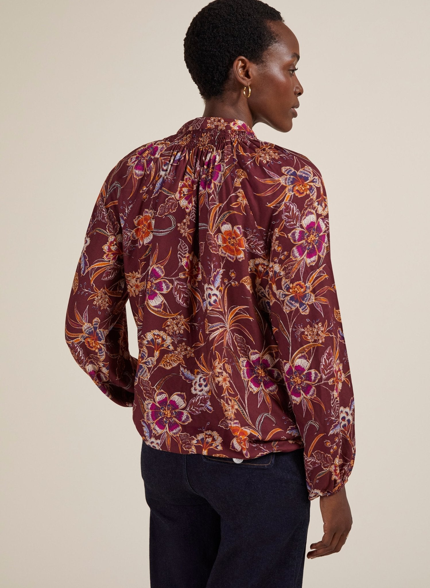 Suzanne Blouse with LENZING™ ECOVERO™ - Garnet Woodland Baukjen